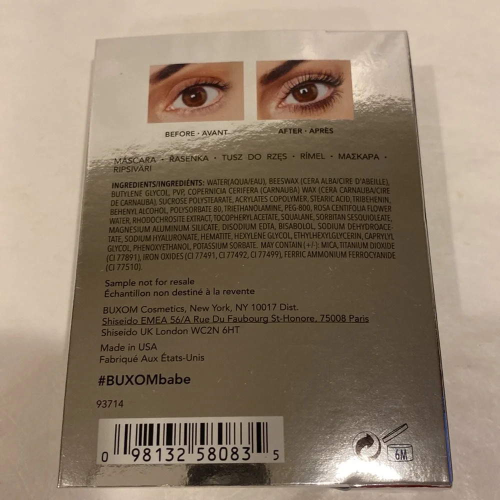 BUXOM Lash Volumizing Mascara Mini Travel Size 0.1oz Blackest Black NIB